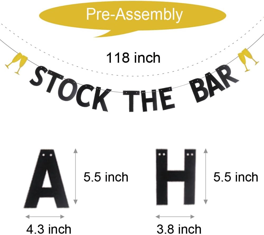 Black Glitter Paper Banner Pre-Strung for Parties