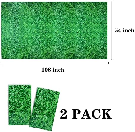 Green Grass Tablecloth 2 Pack Summer Football Themed Party Supplies