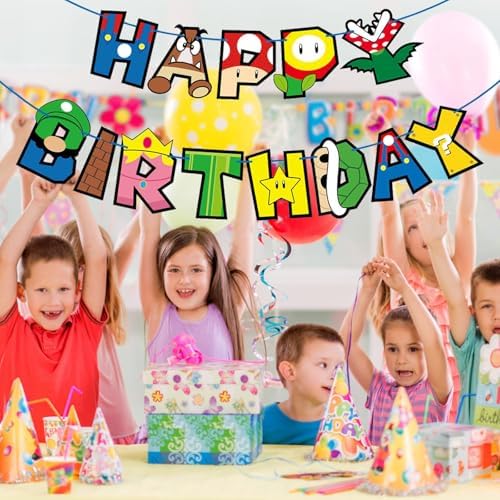 Birthday Banner for Gaming Fans Anime Party Decor