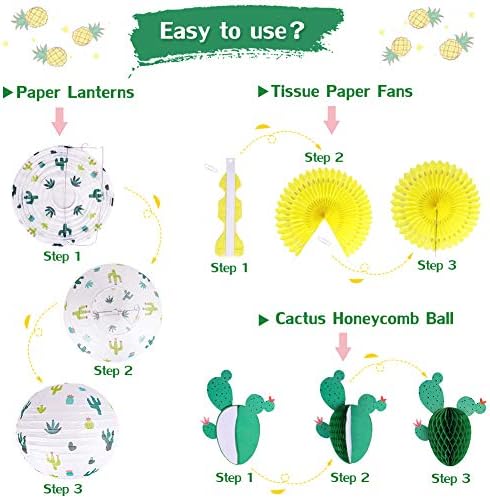 Cactus Party Decor Kit - Tropical Hawaiian Decorations