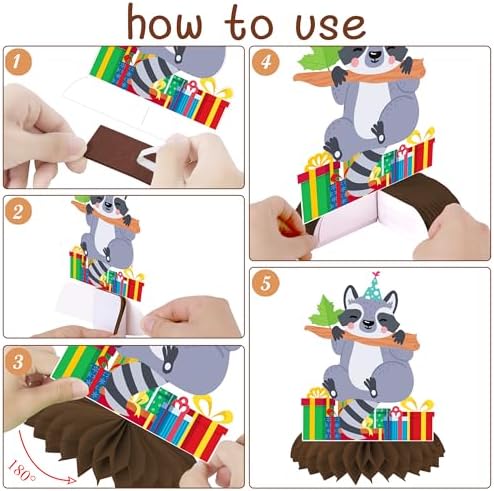 11pcs Raccoon Honeycomb Centerpieces Birthday Decorations