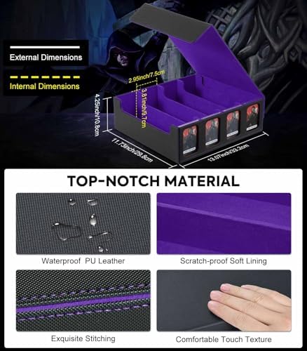 Moko Card Storage Box - 3000 Magic Deck Case Black Purple