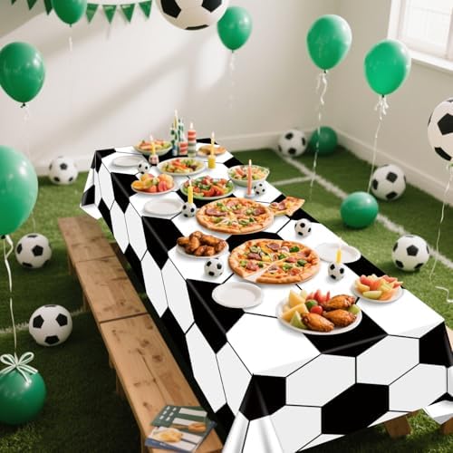 Soccer Tablecloth 4 Pack Rectangle 51x86 Inch Party Decorations
