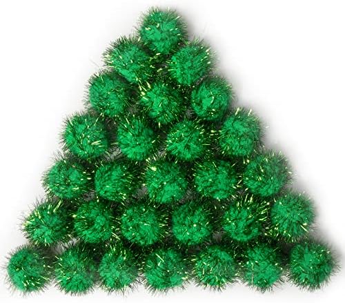 VAPKER 30 Piece 15 Inch Green Sparkle Balls Cat Toy