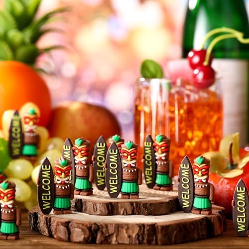 Thyle 50 Pcs Mini Tiki Figures for Party Decorations