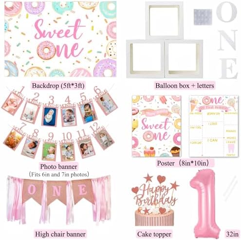 1st Birthday Decorations for Girl 128pcs Balloon Set