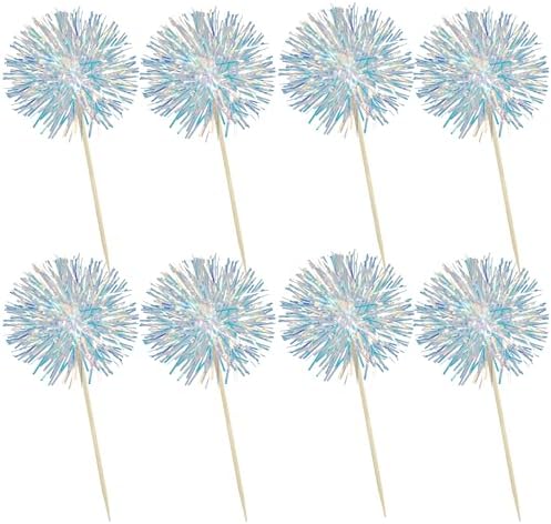 Ephlyn 30Pcs Foil Firework Cupcake Toppers Sparkle Decorations