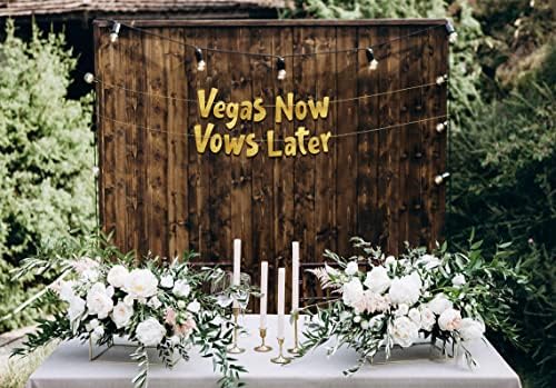 Vegas Now Vows Later Gold Glitter Banner for Bachelorette Party