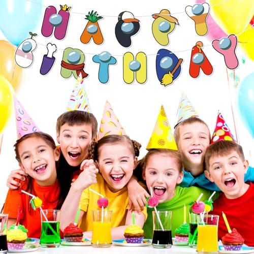 Game Themed Happy Birthday Banner for Kids