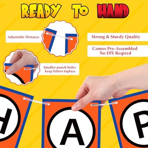 Anime Happy Birthday Bunting Banner Pre-Strung