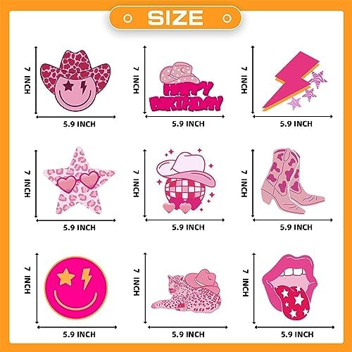 9Pcs Preppy Party Centerpieces Hot Pink Honeycomb Decorations