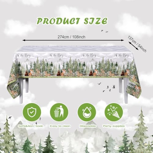 3 Pack Adventure Baby Shower Decorations Tablecloths