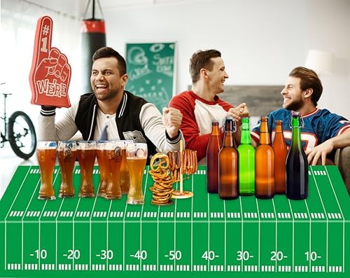 Kesfey 3 Pack Football Field Tablecloth 54x108 Inches