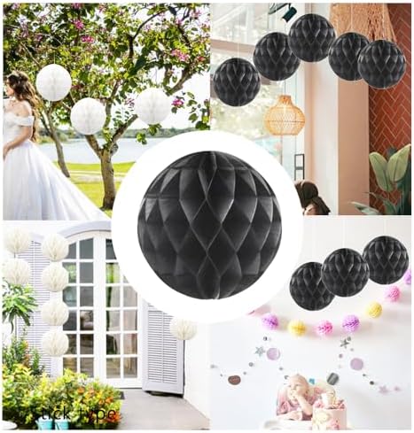 Hocansen 8 Pcs Paper Honeycomb Flower Balls for Parties