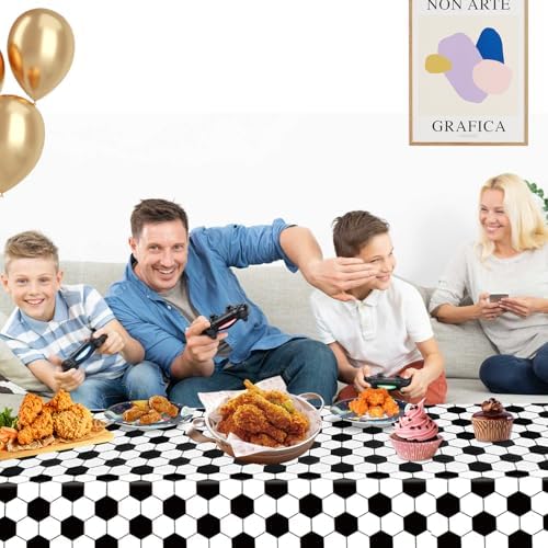 3 Pcs Soccer Party Tablecloth 54x108 Inches
