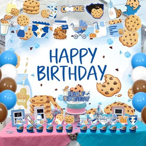 59 Pcs Milk and Cookies Party Decor Set