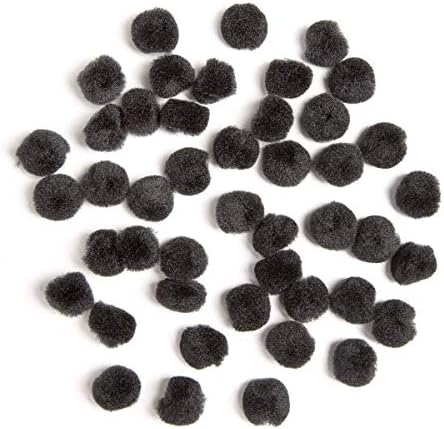 Black Acrylic Pom Poms 34 Inch 45 Pieces