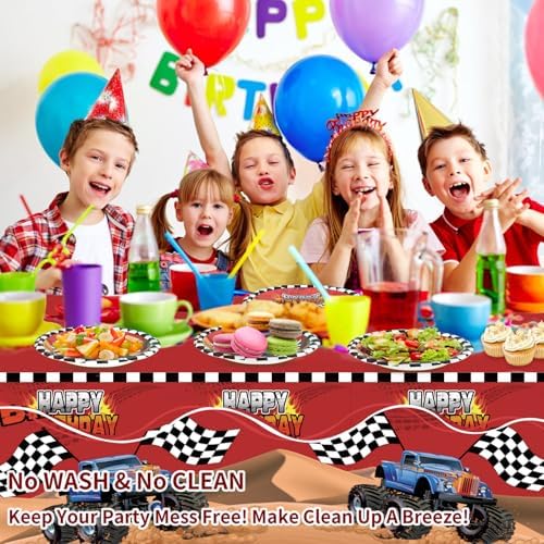 Racing Car Themed Paper Plates Napkins Set for Kids Birthday Party