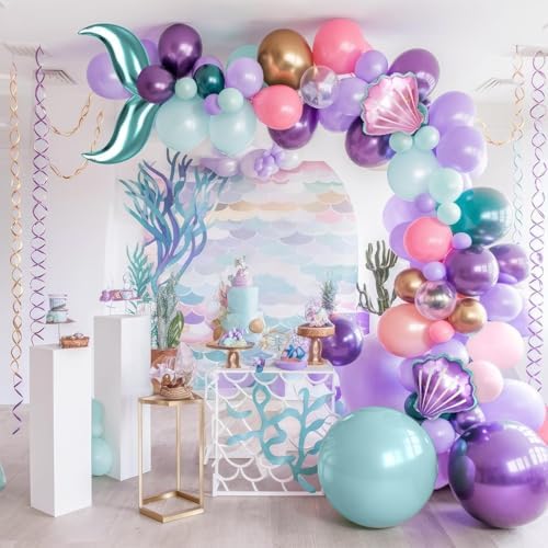 Mermaid Balloon Garland Arch Kit for Girls Party Decorations