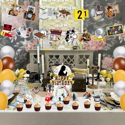 Detective Party Supplies 59 Pcs Murder Mystery Decor Set