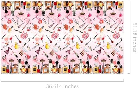 2 Pack Spa Makeup Party Tablecloths - Waterproof Pink Cosmetics Themed