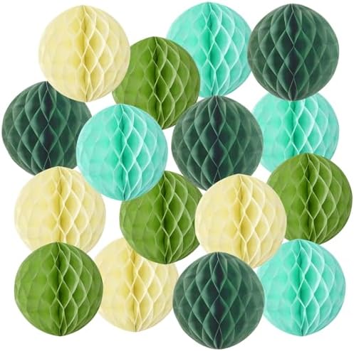 SUNBEAUTY 8 Inch Hanging Honeycomb Balls Set of 16