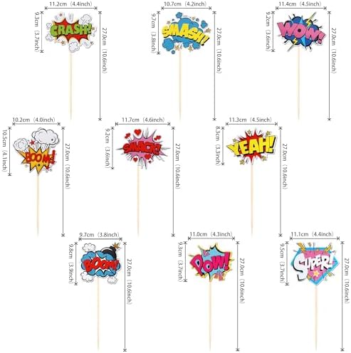 18 PCS Hero Themed Centerpiece Sticks for Party Decorations