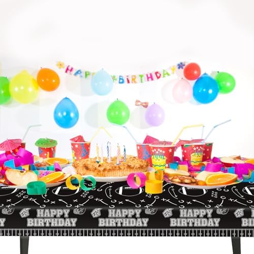 Idealmuzik 3pcs Football Tablecloth Black Tactical Design 54x108 Inch