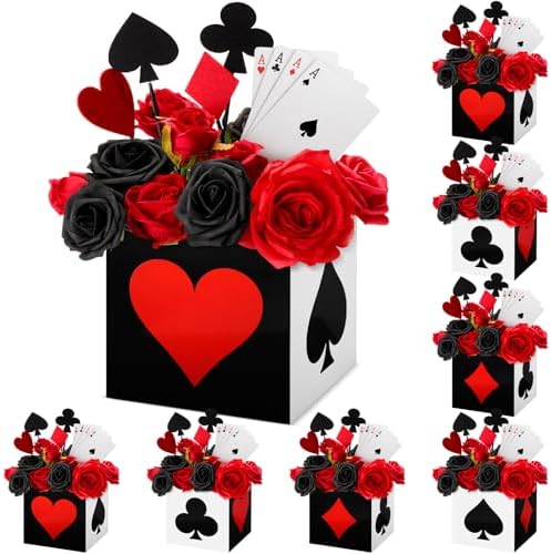 Casino Poker Favor Boxes Set 16 Pcs 6x6x6 Inch