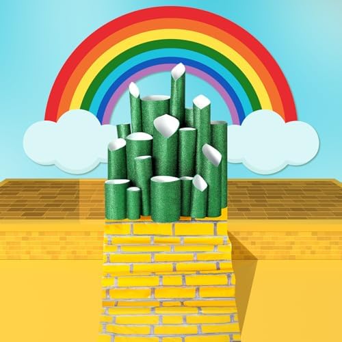 6 Pcs Wizard Party Decorations DIY Green Castle Backdrop