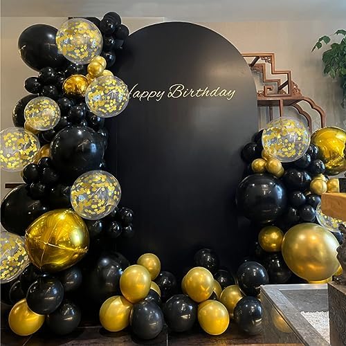 100pcs Black and Gold Balloons 12 Inch Metallic Party Decor