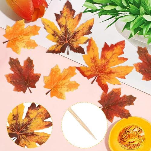 16 PCS Maple Leaf Centerpiece Sticks for Autumn Fall Parties