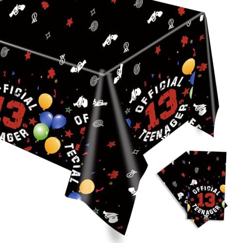Egami 2pcs 13th Birthday Black Red Tablecloth