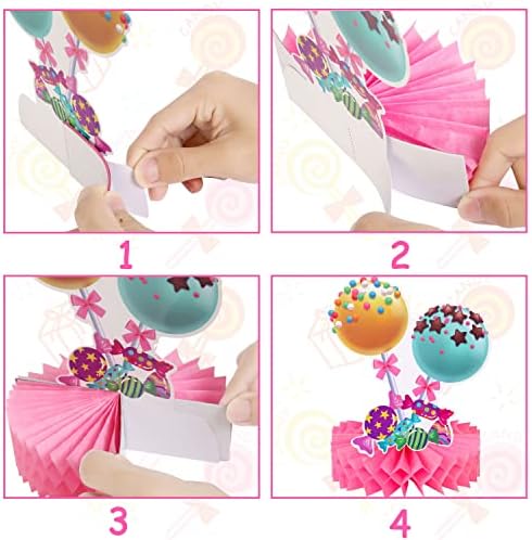 Candyland Party Table Honeycomb Centerpieces 9pcs