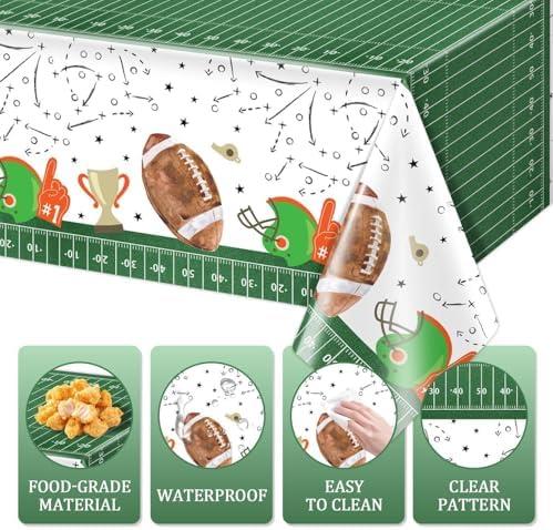 3Pcs Football Themed Tablecloths for Boys Birthday Party