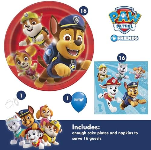 Paw Patrol Birthday Party Supplies Bundle Serves 16 Guests