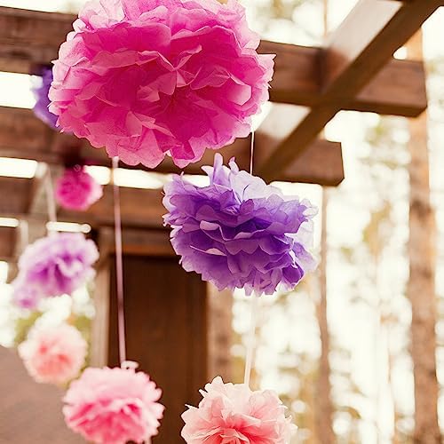 PATIKIL 10 Inch Black Tissue Pom Pom Flowers 18 Pack