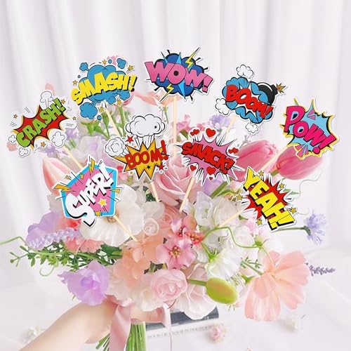 18 PCS Hero Themed Centerpiece Sticks for Party Decorations