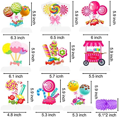 Candyland Party Table Honeycomb Centerpieces 9pcs