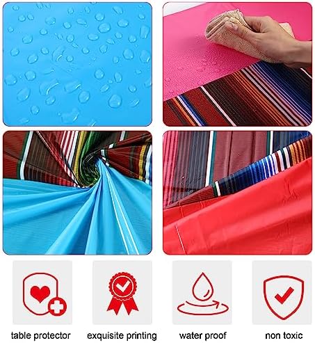 6 Pcs Mexican Fiesta Tablecloth 54 x 108 Set