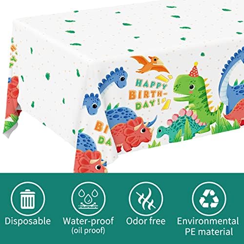 Dinosaur Party Tablecloths 3PCS 54x108 Inch Waterproof