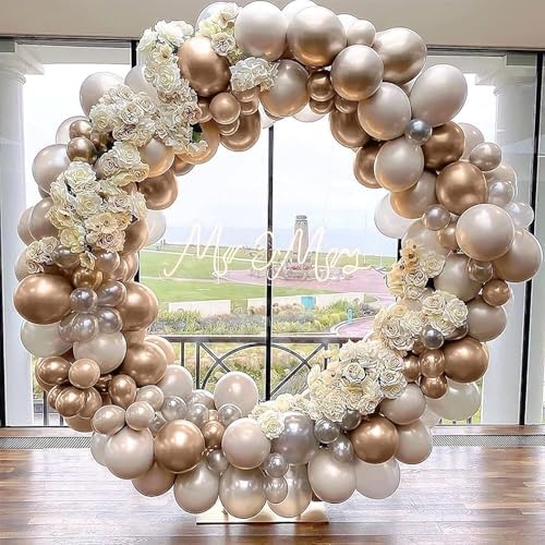 Dagelar 60PCS Gold White Balloons Set