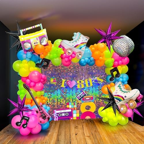 80s Music Themed Balloon Garland Kit 160pcs
