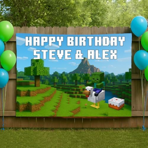 Mining and Crafting Party Banner 40x60 Inches