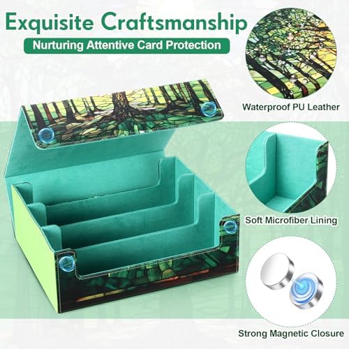1800 PU Leather Card Storage Box with Magnetic Closure