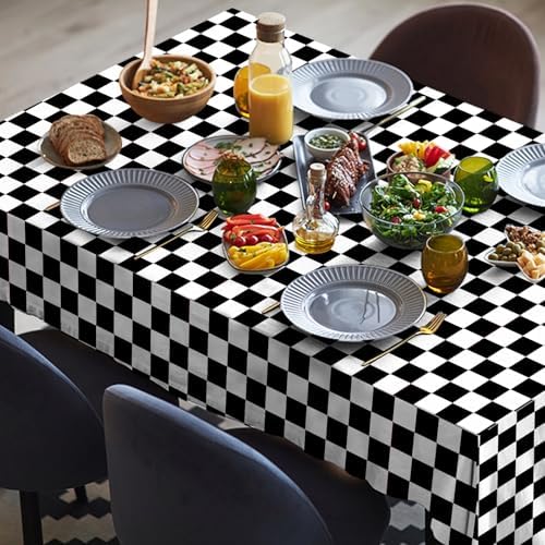 2 Pcs Checkered Tablecloth Race Car Design