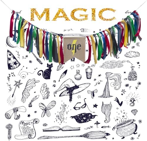 Magical Wizard 1st Birthday Party Banner