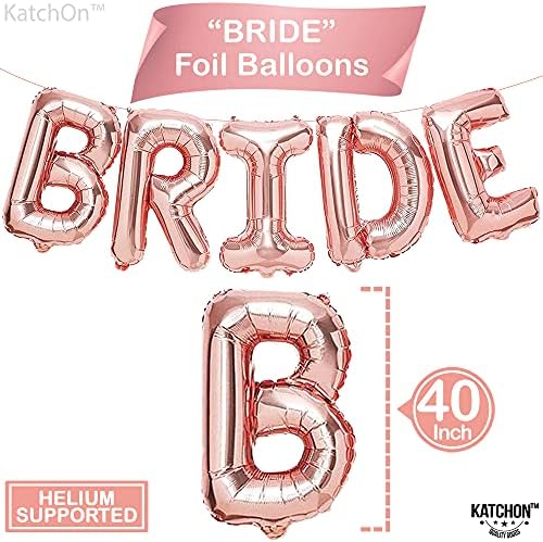 KatchOn Giant Rose Gold Bride Balloons 40 Inch