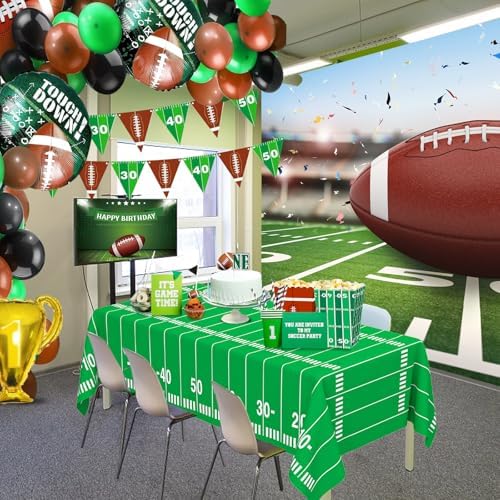 WNINK 2 Pack Football Tablecloths 54x108 Inch