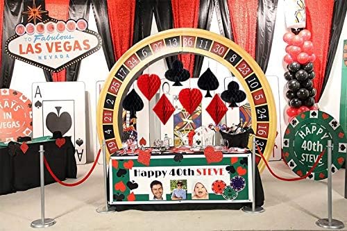 Casino Party Decorations Poker Honeycomb Pom Poms 8pcs